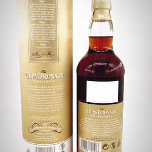 Glen Dronach 21 yo Parliament 2015 Bottle and box back