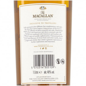 Macallan Quest 1000 ml Bottle Back Label