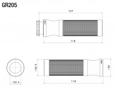 RIZOMA GR255D - Grips SPORT (Ø 22 mm) Grey