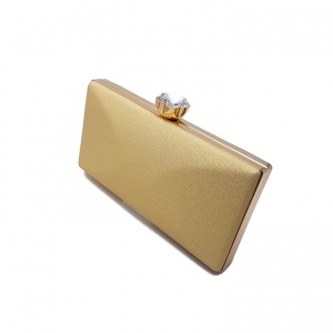 Clutch elegant, Tia accesorii, cu inchidere tip floare, auriu/sampanie