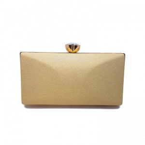 Clutch elegant, Tia accesorii, cu inchidere tip floare, auriu/sampanie