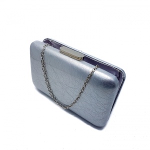Clutch piele ecologica lacuita, Tia accesorii, argintiu