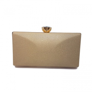 Clutch elegant, Tia accesorii, cu inchidere tip floare, auriu