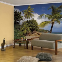 Fototapet peisaj palmieri Praslin