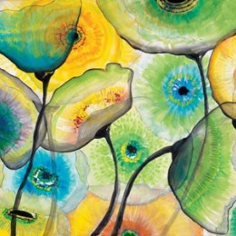 Tablou Flori de sticla I, 100x50 cm