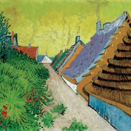 Poster Van Gogh Strada in Arles inramat, 60x80 cm
