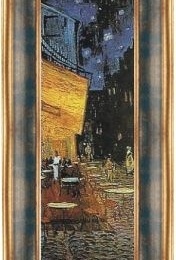 Tabloi Van Gogh Terasa cafenelei- fragment, rama albastra-aurie patinata