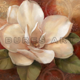 Tablou floral Trandafir alb diafan inramat cu rama de lemn