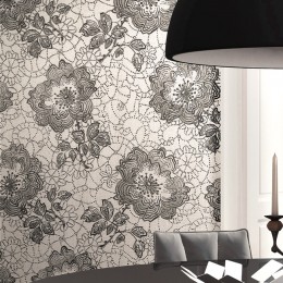 Tapet superlavabil cu model grafic cu flori