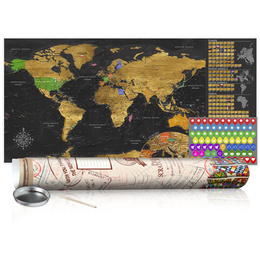 Harta răzuibilă - Golden Map - Poster (English Edition)