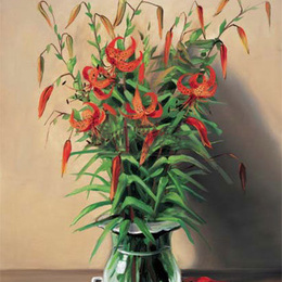 Poster de arta "Vas cu flori rosii"