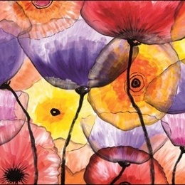 Tablou Flori de sticla colorate