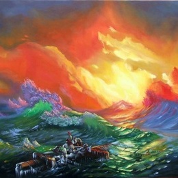 Pictura "Furtuna pe mare"reproducere Ivan Aivazovsky