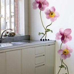 Sticker de perete floral ''Anemone mov''