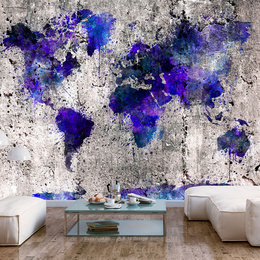 Fototapet - World Map: Ink Blots