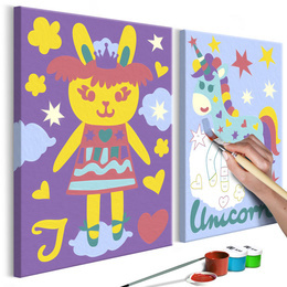 Pictura pe numere - Iepure si Unicorn
