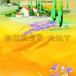 Tablou Peisaj insorit inramat, 70x50 cm