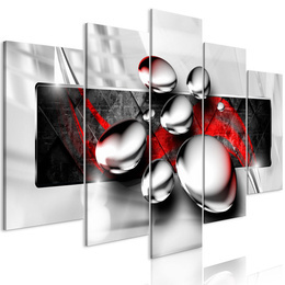 Tablou - Shiny Stones (5 Parts) Wide Red