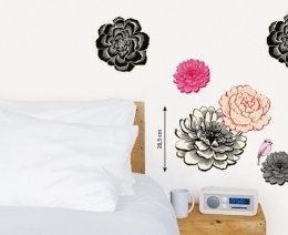Sticker decorativ "Flori negre"