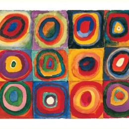 Tablou Kandinsky, Studiu de culoare la patrate, inramat