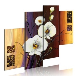 Tablou pictat manual - White orchid