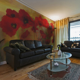 Fototapet - Poppies in warm tone