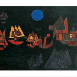 Poster decorativ Klee "Corabii in intuneric"