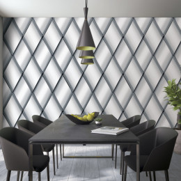 Tapet lux, Marburg tip panel, geometric, gri, alb,birou, dormitor, living