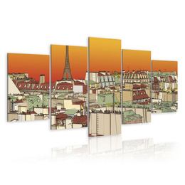 Tablou - Parisian sky in orange colour