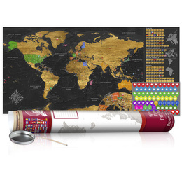 Harta răzuibilă - Golden Map - Poster (English Edition)