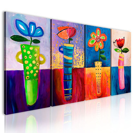 Tablou pictat manual - Rainbow flowers
