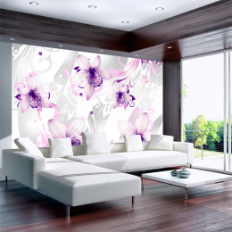 Fototapet Decor floral alb-violet