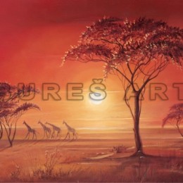 Tablou decorativ Africa inramat, 50x60 cm