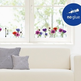 Sticker de geam flori "Anemone multicolore"