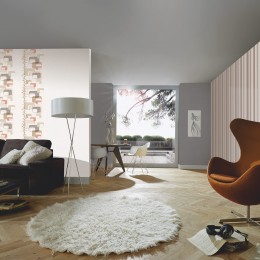 Tapet lavabil texturat cu forme geometrice retro discrete
