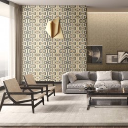 Tapet vinil cu model retro geometric