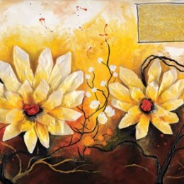 Tablou floral Extaz inramat, 100x50 cm