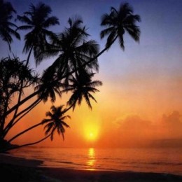 Fototapet peisaj Apus Tropical la mare