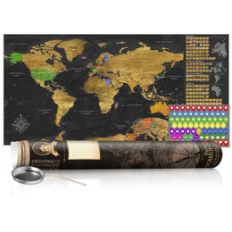 Harta răzuibilă - Golden Map - Poster (English Edition)