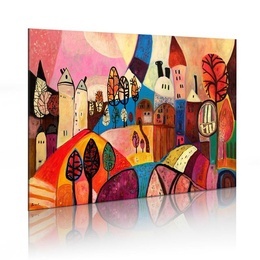 Tablou pictat manual - Colourful village