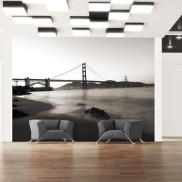 Fototapet - San Francisco: Golden Gate Bridge in black and white