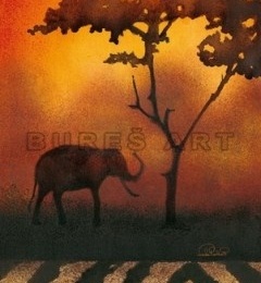 Tablou decorativ cu motiv african II, inramat