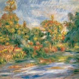 Tablou Renoir Peisaj cu rau inramat