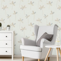 Tapet lavabil texturat vintage cu motiv grafic vegetal