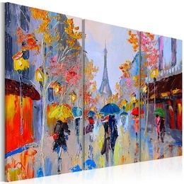 Tablou pictat manual - Rainy Paris