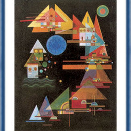 Poster Kandinsky "Triunghiuri, curbe" inramat