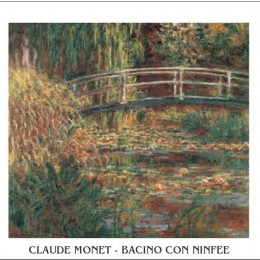 Tablou Monet Camp cu nuferi inramat, 60x80 cm