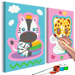 Pictatul pentru recreere - Zebra & Leopard (Pink & Blue)
