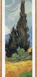 Poster Van Gogh Lan de grau si chiparos- fragment, rama patinata