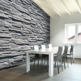 Fototapet - Grey stone wall